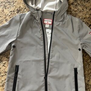 Hunter Gray Hooded Rain Jacket 4T